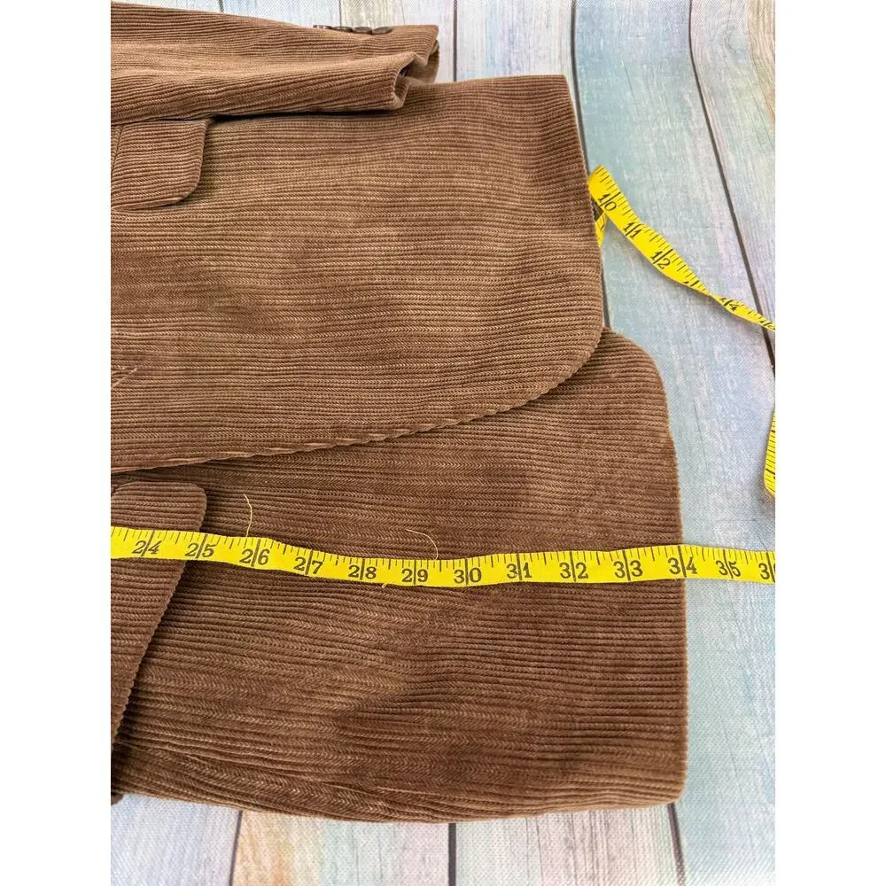 Dockers Corduroy Brown Blazer Sports Coat 46L Two Button Cotton Jacket